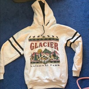 Glacier national park hoodie w/ mountains